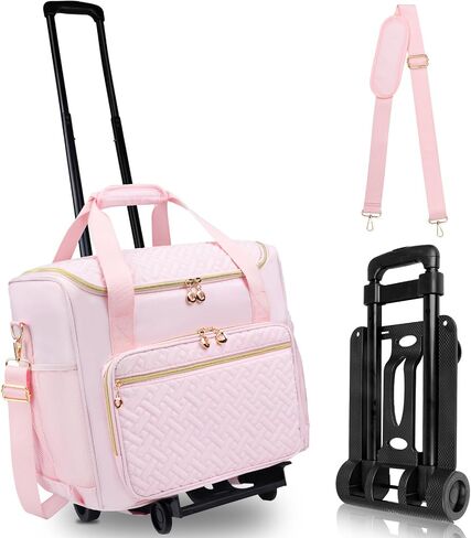 Rolling Teacher Tote Bag with Detachable Trolley, Wheeled Teacher Bag with 15 Inch Laptop Compartment in Saudi Arabia