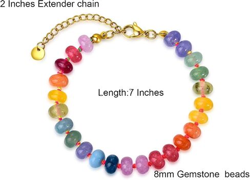 Beaded Gemstone Necklace For Women, Boho Beaded Choker Necklace, Rainbow Gemstone Beaded Necklaces, Choker Necklace For Women Beaded Necklace Boho Necklaces Handmade Jewelry Gift in Saudi Arabia