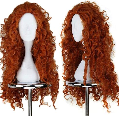 JoneTing Long Brown Mix White Wig 【+Wig Cap】 Curly Wig for Girls Long Curly Fluffy Wig for Halloween Anime Cosplay Wig for Female Costume Peluca Marrón Mezcla Blanca for Daily Wearing and Party in Kuwait