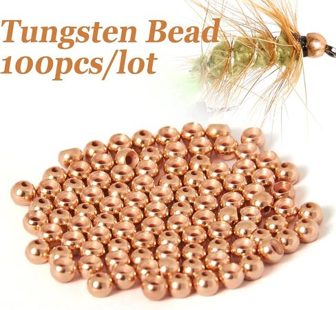 100 PCS Fly Tying Beads Tungsten Beads Nymph Head Ball Fly Tying Materials Hook Size 6#-20# 2.0 2.7 3.15 3.5 3.8 4.0 4.65 Nickle Gold Copper Silver Rainbow Color in Kuwait