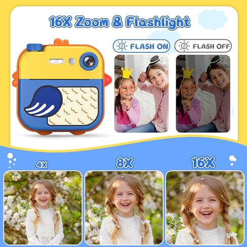 طباعة فورية لكاميرا الأطفال - كاميرا فيديو رقمية فورية بدقة 1080 بكسل للأطفال، هدايا عيد ميلاد عيد الميلاد للفتيات والأولاد من سن 3 إلى 12 عامًا، كاميرات للأطفال الصغار مع 3 لفات بدون ورق طباعة حبر وبطاقة SD 32 جيجا - أزرق in Kuwait