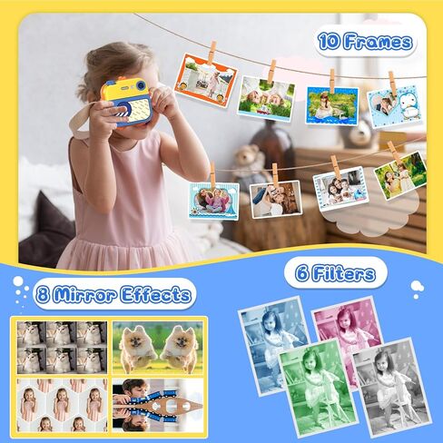 طباعة فورية لكاميرا الأطفال - كاميرا فيديو رقمية فورية بدقة 1080 بكسل للأطفال، هدايا عيد ميلاد عيد الميلاد للفتيات والأولاد من سن 3 إلى 12 عامًا، كاميرات للأطفال الصغار مع 3 لفات بدون ورق طباعة حبر وبطاقة SD 32 جيجا - أزرق in Kuwait