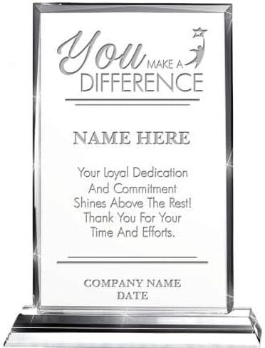 Employee Recognition Trophy, 6 1/2"H Customized Employee Appreciation Crystal Corporate Award in Saudi Arabia
