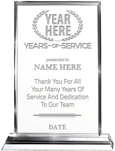 Employee Recognition Trophy, 6 1/2"H Customized Employee Appreciation Crystal Corporate Award in Saudi Arabia
