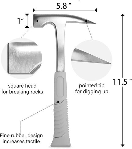 INCLY Rock hounding Geology Hammer Tool, 32oz Rock Pick Hammer, 3 PCS Digging Chisels Kit, Hounding Equipment Set with Musette Bag, Compass, Whistle for Gold Panning Gem Mining in Saudi Arabia