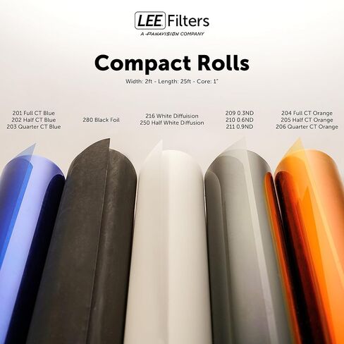 LEE Filters 201 Full Blue Compact Roll - 2ft Wide Polyester Lighting Gel for Warm Tungsten to Photographic Daylight Diffusion Filter - Made in The UK in Saudi Arabia
