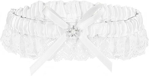 Wedding Garters for Bride, Elegant Satin Bride Garters with Rhinestone Lace Bridal Accessories for Women and Girls in Saudi Arabia
