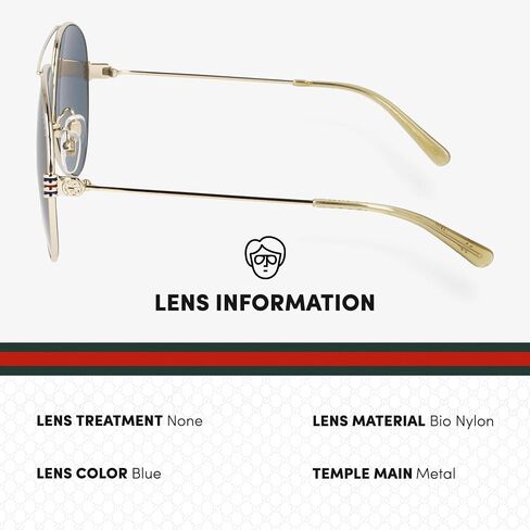 Gucci GG1280S Lightweight Metal Aviator shape Sunglasses + Bundle with eSHADES Luxury Eyewear Kit in Saudi Arabia
