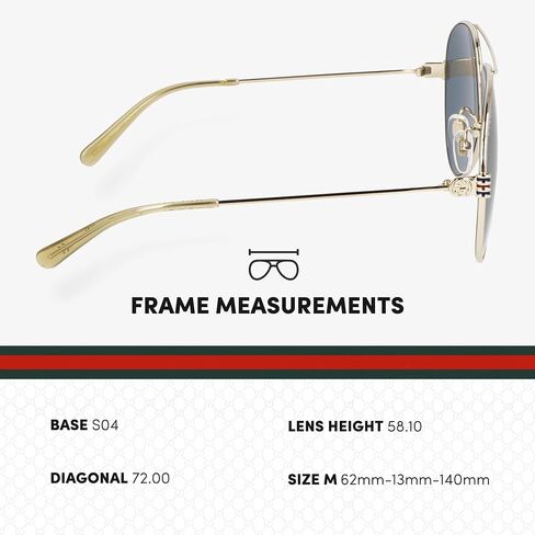 Gucci GG1280S Lightweight Metal Aviator shape Sunglasses + Bundle with eSHADES Luxury Eyewear Kit in Saudi Arabia