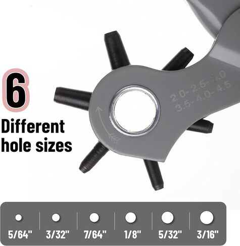 UNCO- Leather Hole Punch Tool, Multi Hole Sizes for Belts and Leather in Kuwait
