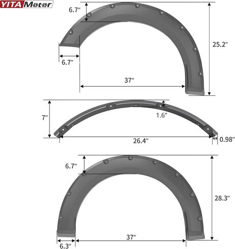 YITAMOTOR Fender Flares Fits 2018-2020 Ford F-150(Excludes Trucks with Technology Package), Pickup Front Rear Wheels Smooth Pocket Bolt-Riveted Style in Saudi Arabia