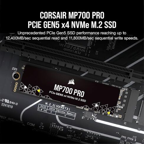 كورسير MP700 برو هيدرو اكس سيريز 2TB M.2 PCIe الجيل الخامس x4 NVMe 2.0 SSD - M.2 2280 - قراءة متتابعة حتى 12400 ميجابايت/ثانية - تي ال سي ناند عالية الكثافة - كتلة مياه مثبتة مسبقا - اسود in Kuwait