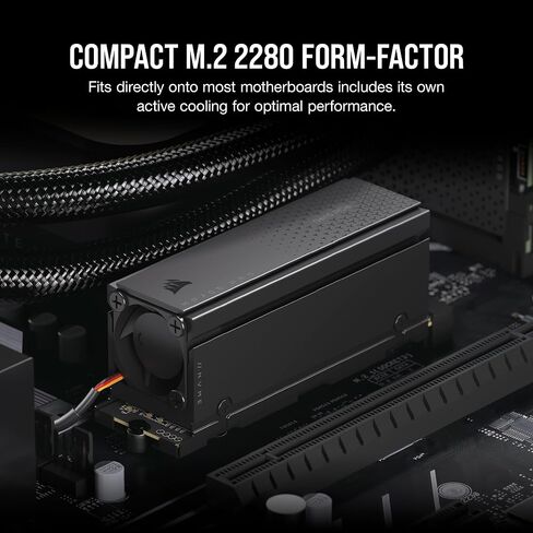 Corsair MP700 PRO Hydro X Series 2TB M.2 PCIe Gen5 x4 NVMe 2.0 SSD – M.2 2280 – Up to 12,400MB/sec Sequential Read – High-Density TLC NAND – Pre-Installed Water Block – Black in Kuwait