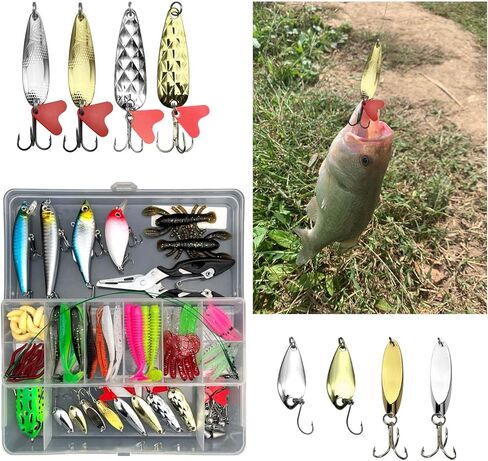 مجموعة طُعم صيد الأسماك في المياه العلوية من SBBUFFLURE للمياه العذبة، طُعم بلاستيكي ناعم، ملحقات صيد الأسماك، صناديق أدوات، ملاعق الصيد، طعوم السباحة، طعوم البلمة، الطعم الكرنك، VIB in Kuwait