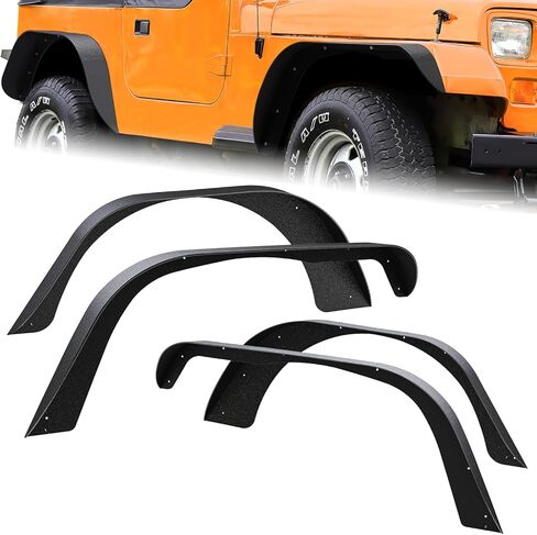مجموعة مشاعل Nilight للطرق الوعرة متوافقة مع 1997-2006 Wrangler TJ & LJ شديدة التحمل من الفولاذ الصلب الأسود المزخرف الأمامي والخلفي المسطح 4 قطع in Saudi Arabia