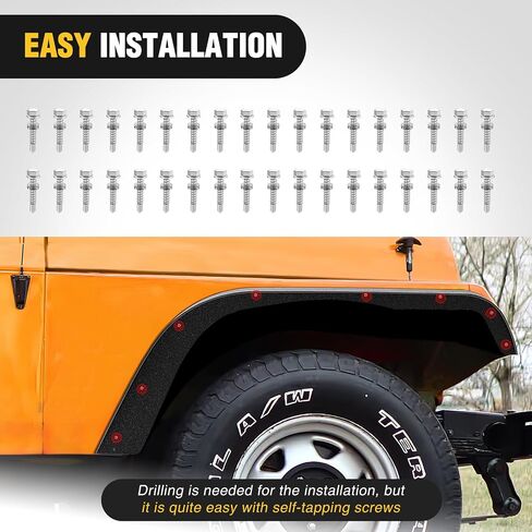 مجموعة مشاعل Nilight للطرق الوعرة متوافقة مع 1997-2006 Wrangler TJ & LJ شديدة التحمل من الفولاذ الصلب الأسود المزخرف الأمامي والخلفي المسطح 4 قطع in Saudi Arabia