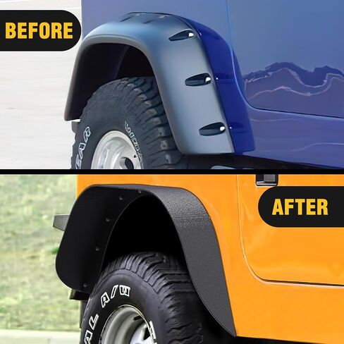 مجموعة مشاعل Nilight للطرق الوعرة متوافقة مع 1997-2006 Wrangler TJ & LJ شديدة التحمل من الفولاذ الصلب الأسود المزخرف الأمامي والخلفي المسطح 4 قطع in Saudi Arabia