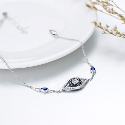 سوار العين الشريرة من PEIMKO من الفضة الإسترليني اليونانية سوار العين الشريرة أنيق لحماية العين هدية مجوهرات للنساء in Kuwait