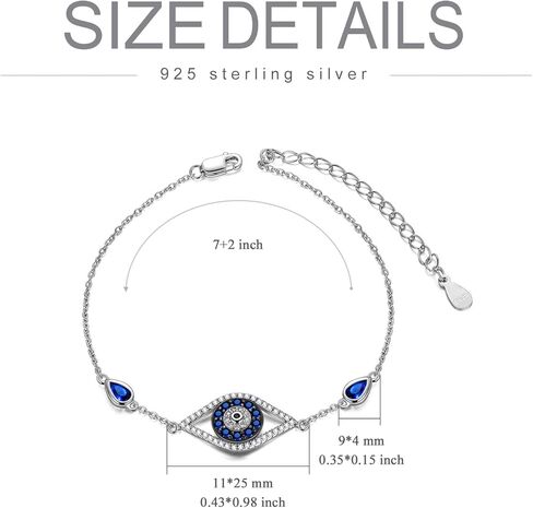 سوار العين الشريرة من PEIMKO من الفضة الإسترليني اليونانية سوار العين الشريرة أنيق لحماية العين هدية مجوهرات للنساء in Kuwait