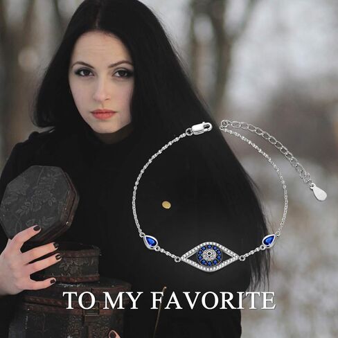 سوار العين الشريرة من PEIMKO من الفضة الإسترليني اليونانية سوار العين الشريرة أنيق لحماية العين هدية مجوهرات للنساء in Kuwait