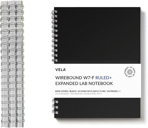W7-B Expanded Wirebound Lab Notebook, 9.25 x 11.75 in (23.5 x 30 cm), 144 Pages, Double Wire Looped, 70lb Heavyweight Paper (1-Pack, Grid) in Saudi Arabia