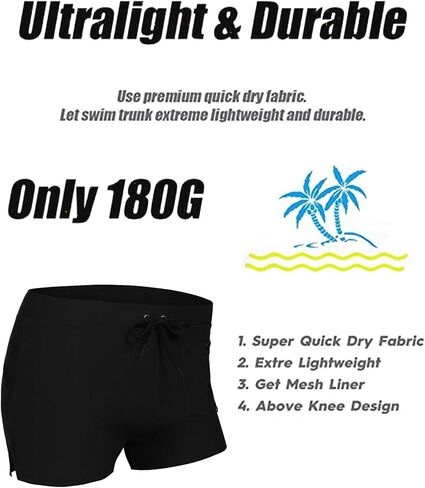COOFANDY Mens Swim Trunks Swimwear Bathing Suit Swim Brief Square Leg Board Short S-3XL in Saudi Arabia
