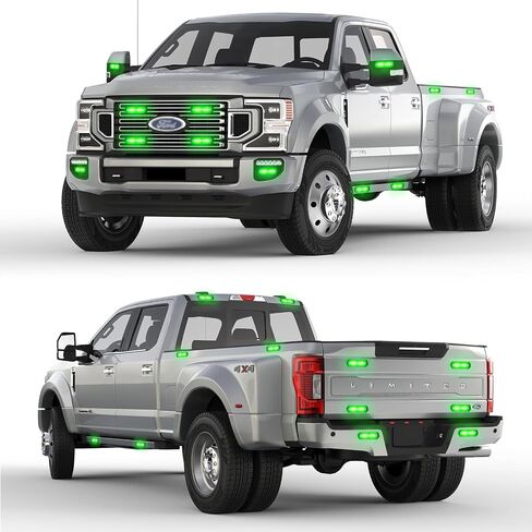 8-Pcs Purple LED Funeral Escort Emergency Strobe Grille Lights Bar, Ultra Slim Sync Feature Surface Mount Hazard Warning Flashing Light for Firefighter/Police/Trucks/Vehicles/Car in Saudi Arabia