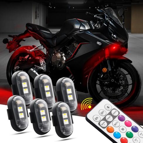 Colorful Led Aircraft Strobe lights Motorcycle Lights,LED Flash Position Wireless Light Aircraft Airplane Helicopter Warning Lights (4PCS) in Saudi Arabia