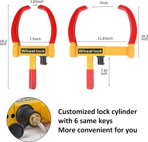 2pcs Universal Wheel Locks, Heavy-duty Car Security Trailer Tires Lock, Adjustable Anti Theft Wheel Lock for Trailers SUV Boats ATVs Motorcycles Golf Carts in Saudi Arabia