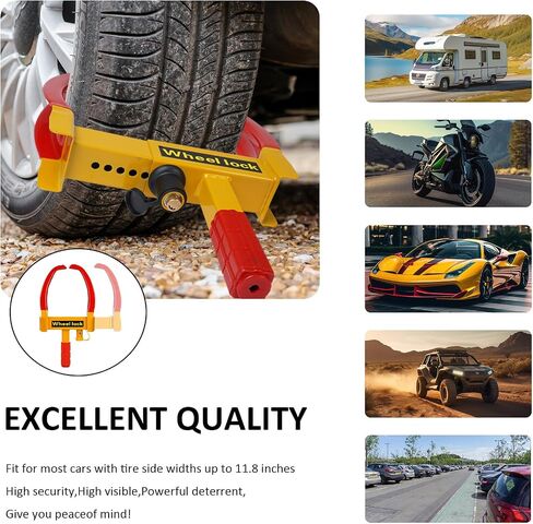 2pcs Universal Wheel Locks, Heavy-duty Car Security Trailer Tires Lock, Adjustable Anti Theft Wheel Lock for Trailers SUV Boats ATVs Motorcycles Golf Carts in Saudi Arabia