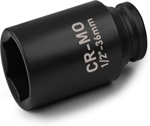 1/2" Drive Deep Impact Socket, 36mm Metric Socket, Axle Nut Socket CR-MO 6 Point for Easy Removal of Axle Shaft Nuts in Saudi Arabia