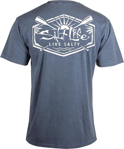 Salt Life Men's Sunrise Paddle Short Sleeve Salt Washed Comfort Fit Tee Shirt in Kuwait