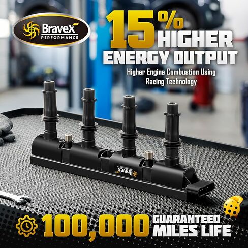 حزمة ملف الإشعال لسيارة شيفروليه توربو تشيفي كروز سونيك تراكس فولت كاديلاك ELR بويك إنكور 2011-2020 1.4L فقط UF669 D521C 55577898 55579072 25198623 (15% المزيد من الطاقة) in Kuwait