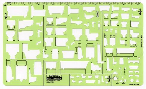 Rapidesign Plumbing Fixtures Plan Template, 1 Each (R26) in Saudi Arabia
