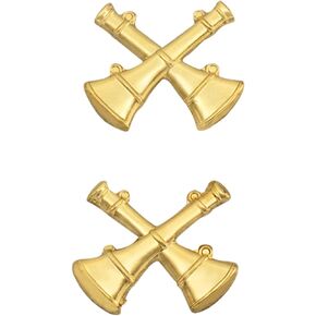 Smith & Warren Two Crossed Fire Bugle Insignia Gold Finish