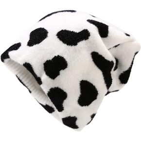 Beanie Hats for Women Winter Soft Slouchy Cow-Print Beanie Skull Cap