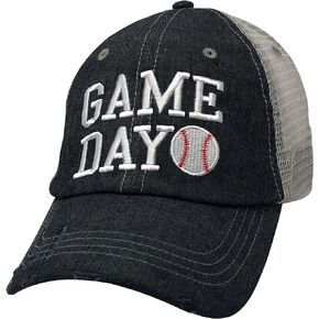 Cocomo Soul Womens Game Day Hat | Game Day Baseball Hat | Game Day Baseball Cap | Baseball Mom Hat | Baseball Game Day Hat 210 Dark Grey