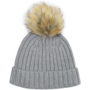 J.Crew Women's Faux Fur Pom-Pom Beanie Hat