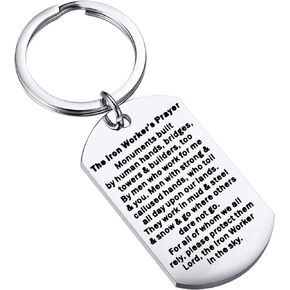 Iron Worker's Prayer Keychain Construction Worker Gift