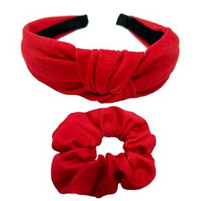 Red Headbands and Scrunchies for Women and Girls (Red Hairband)