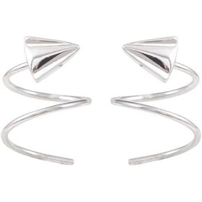 Fashion Arrow Twist Wrap Hoop Earrings Sterling Silver 925 for Women Girls Cute Minimalist Ear Cuff Climber Earring Ears Piercing Hypoallergenic