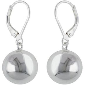 LaTisoro Sterling Silver Ball Earrings 14mm Leverback - 100% Hypoallergenic - Allergy Free