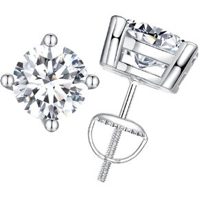 RUKYF Moissanite Stud Earrings for Men Women 0.5ct/1.0ct/2.0ct D Color VVS1 Clarity Lab Created Diamond Earrings White Gold Plated 925 Sterling Silver Hypoallergenic Stud Earrings for Women Girls in Kuwait