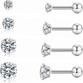 Hypoallergenic Stud Earrings for Women Men Girls Stainless Steel Cartilage Earrings Fashion Surgical Steel Helix Earrings Set in Kuwait