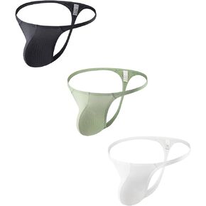 Maiclaice Men's Ice Silk Thong Low Rise Bikini Briefs Underwear