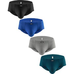 IKINGSKY Men's Cheeky Bulge Briefs Sexy Brazilian Back Mens Underwear Stretch Seamless Pouch Under Panties