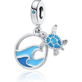 Black Cat Lucky Elephant Sea Turtle Starfish Sea Shell Charm Animal Cubic Zirconia Charm Bead for Eurpean Bracelet