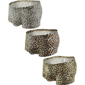 IKINGSKY iKingksy Men's Leopard Boxer Briefs Pouch Trunk Underwear Low Rise Mens Under Panties