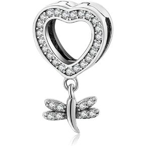 925 Sterling Silver Reflexions Bracelet for Women Mesh Bracelet Clip Beads & Safe Chain.Birthday Christmas for Friends Mothers Wife and Daughters (Dragonfly Charm)