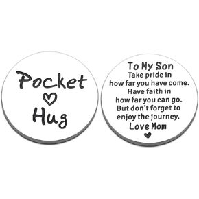 Pocket Hug Token Gifts for Son from Mom Valentines Day Gifts for Him Birthday Gifts for Teen Boys Graduation Gifts for Him Son to My Son I Love You Inspirational Gifts for Men Valentines Christmas